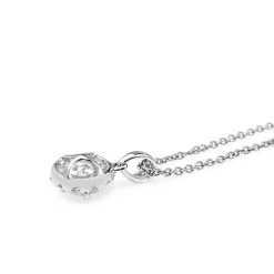 18ct White Gold Diamond Halo Pendant