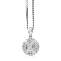 9ct White Gold Diamond Halo Necklace