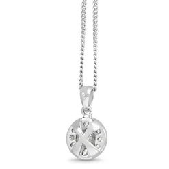 9ct White Gold Diamond Halo Necklace