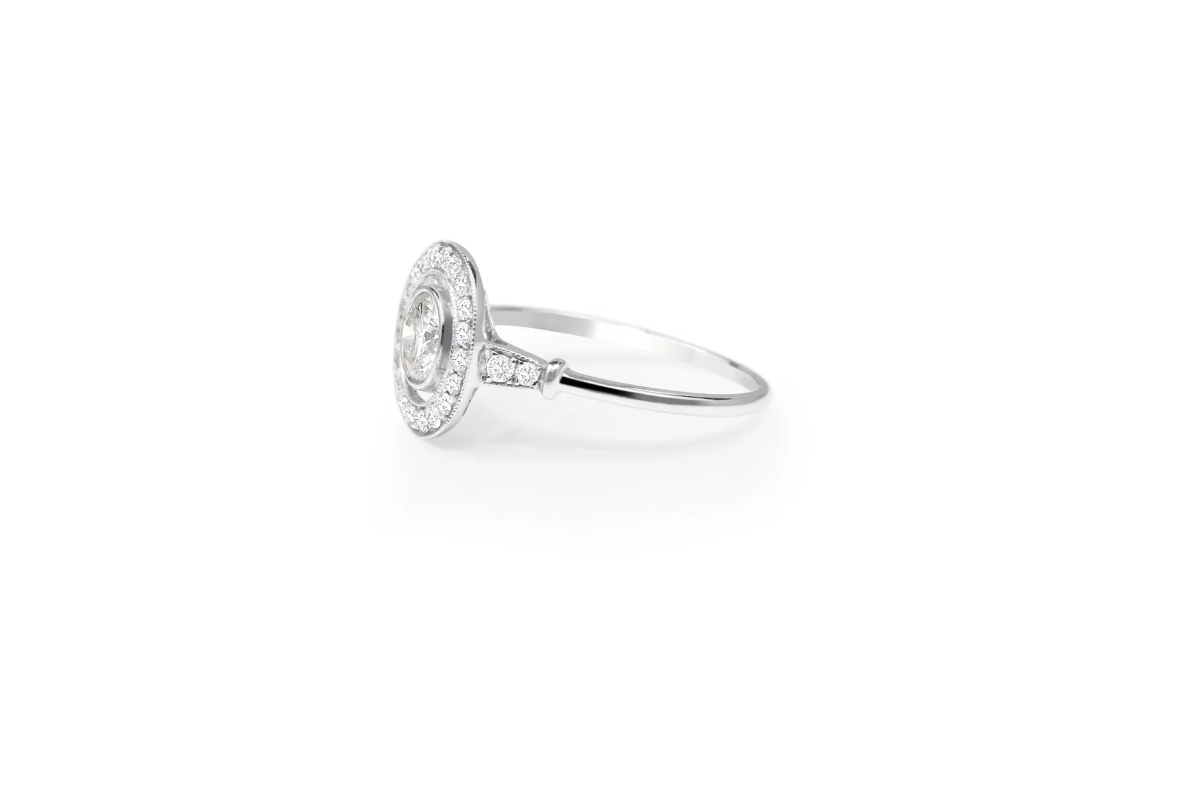 18ct White Gold Diamond Halo Ring