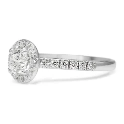 18ct White Gold Diamond Halo Ring