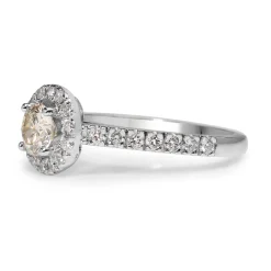 18ct White Gold Diamond Halo Ring
