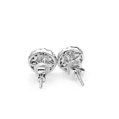 18ct White Gold Diamond Halo Stud Earrings