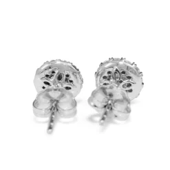14ct White Gold Diamond Halo Stud Earrings