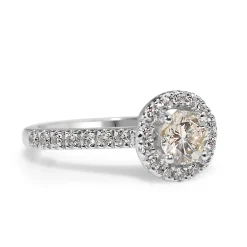 18ct White Gold Diamond Halo Ring