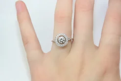 18ct White Gold Diamond Halo Ring