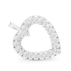 14ct White Gold Diamond Heart Pendant