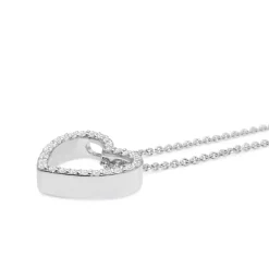 9ct White Gold Diamond Heart Necklace