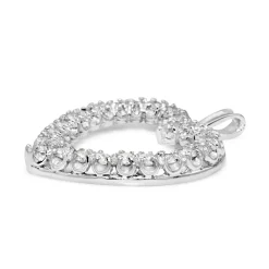14ct White Gold Diamond Heart Pendant
