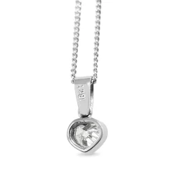 18ct White Gold Diamond Heart Solitaire Pendant