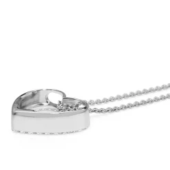 9ct White Gold Diamond Heart Necklace