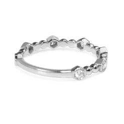 18ct White Gold Diamond 'Hexagon' Band