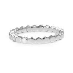 9ct White Gold Diamond 'Honeycomb' Ring