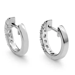9ct White Gold Diamond Hoop Earrings