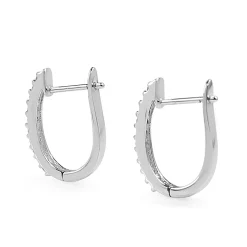 9ct White Gold Diamond Hoop Earrings