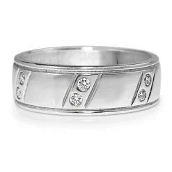 18ct White Gold Diamond Mens Ring