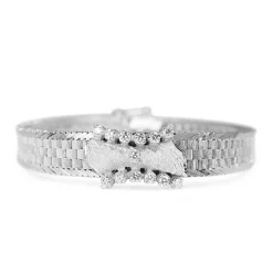 18ct White Gold Diamond Mesh Style Bracelet