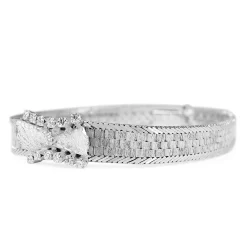 18ct White Gold Diamond Mesh Style Bracelet