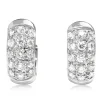9ct White Gold Diamond Pave Hoop Earrings