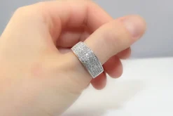 14ct White Gold Diamond Pavé Band