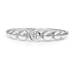 9ct White Gold Diamond "Bubble" Ring