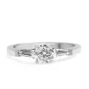 18ct White Gold Diamond Ring with Baguette Diamonds