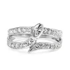 14ct White Gold Diamond Snake Ring