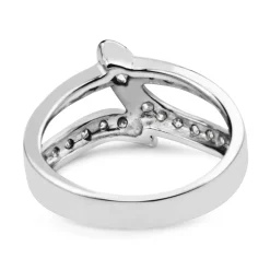 14ct White Gold Diamond Snake Ring