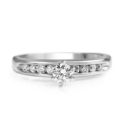 14ct White Gold Diamond Solitaire Ring