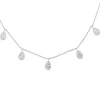 9ct White Gold Diamond Teardrop Cluster Necklace
