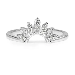 18ct White Gold Diamond 'Tiara' Curved Band