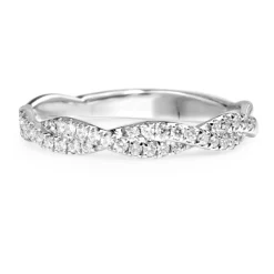 18ct White Gold Diamond Twist Ring