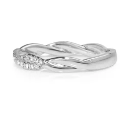 18ct White Gold Diamond Twist Ring