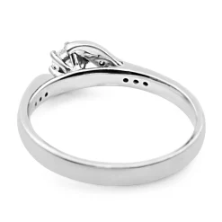 9ct White Gold Diamond Twist Solitaire Ring