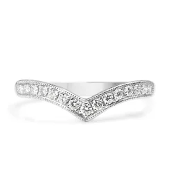 18ct White Gold Diamond V Shaped Ring