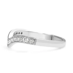 18ct White Gold Diamond V Shaped Ring