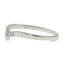 9ct White Gold Diamond 'V' Shaped Ring