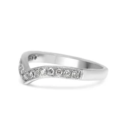 18ct White Gold Diamond 'V' Shaped Band Ring
