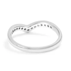 18ct White Gold Diamond V Shaped Ring