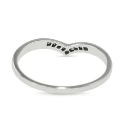 9ct White Gold Diamond 'V' Shaped Ring