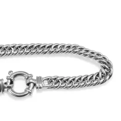 9ct White Gold Double Curb Link Bracelet