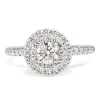 18ct White Gold Double Halo Diamond Ring