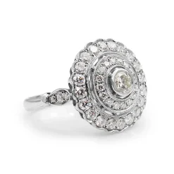 18ct White Gold Double Halo Diamond Ring