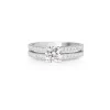 18ct White Gold Double Row Diamond Solitaire Ring
