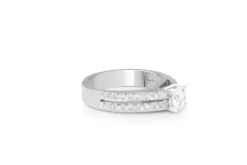 18ct White Gold Double Row Diamond Solitaire Ring