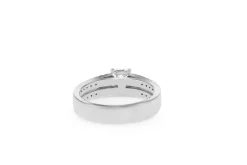 18ct White Gold Double Row Diamond Solitaire Ring