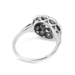 18ct White Gold Edwardian Style Diamond Daisy Ring