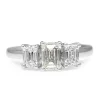 18ct White Gold Emerald 3 Stone Diamond Ring