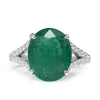 18ct White Gold Emerald and Diamond Split Band Ring