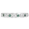9ct White Gold Emerald and Diamond Band